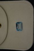 A natural blue topaz gem stone approx 6ct with certificate.