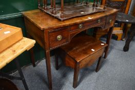 A 19th century mahogany three drawer side table.