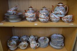 Two Japanese eggshell porcelain part tea services.