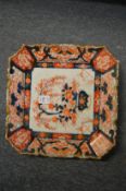 A pair of Japanese Imari square shaped dishes.