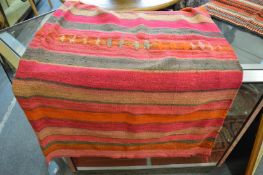 A Kilim rug of striped design, 160cm x 150cm.