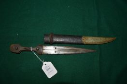 A horn handled dagger.