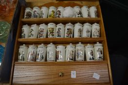 Spice rack and jars.