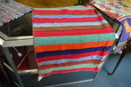 A modern Kilim rug of striped design, 135cm x 135cm.