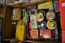 Old advertising tins.