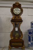 A good mahogany and ormolu French miniature longcase clock.
