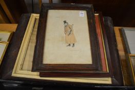 A small group of framed prints.