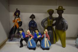 A group of unusual pottery figures.