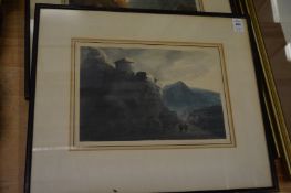 After William Gilpin, nocturnal landscapes, three hand coloured aquatints.