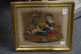 A small Victorian needlework picture.