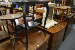 A wine table, two occasional tables and a dressing table mirror.