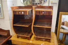 A pair of Art Deco style bedside tables.