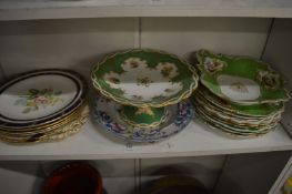 Floral decorated part dessert service and other decorative china.