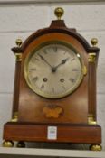 A good Georgian style inlaid mahogany mantel clock.