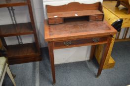 A reproduction mahogany and walnut bonheur du jour.