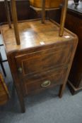 Georgian mahogany pot cupboard with single door and one drawer.