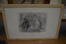 Portia Rosenberg, the herbal bed, two figures, pencil drawing, signed and inscribed.