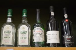 Taylors vintage port, 1986 and other items.