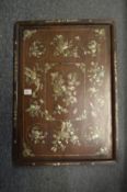 An early 20th century Chinese mother of pearl inlaid rectangular tray.