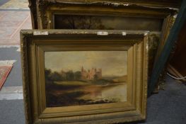Three 19th century gilt framed oil paintings, various subjects.
