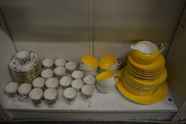 Quantity of Crown Staffordshire Grosvenor Square coffee cans and saucers and a Wedgwood part tea