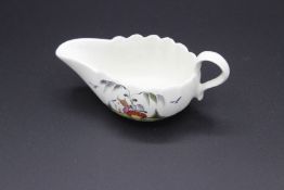 A SMALL DERBY RIBBED SAUCE BOAT 1755-1760, with Chinese design. 4.5ins long. Provenance: MERCURY