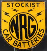 A VINTAGE CAR BATTERIES ADVERTISING SIGN, displaying the sign 