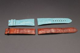 TWO CARTIER LEATHER WATCH STRAPS.