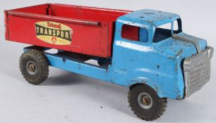 A TRI-ANG TIPPER, RED AND BLUE LORRY. 50cms long.