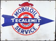 A LARGE VINTAGE TECALEMIT MOBILE SERVICE STATION, CAR & VALETING ENAMEL SIGN in red, white and