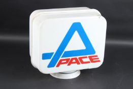 A PACE PETROLEUM PLASTIC PETROL PUMP GLOBE. 30cms x 38cms.