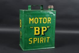A VINTAGE BP MOTOR SPIRIT PETROL CAN. 28cms high x 23cms wide.