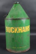 A VINTAGE GREEN DUCKHAMS OIL CAN. 52cms high.