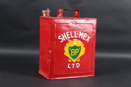 A VINTAGE BP SHELL-MEX LTD PETROL CAN. 28cms high x 23cms wide.