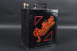 A VINTAGE REDLINE PETROL CAN. 33cms high x 23cms wide.