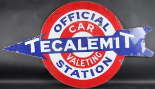 A VINTAGE TECALEMIT OFFICIAL CAR VALETING STATION, red white and blue. 90cms x 150cms.