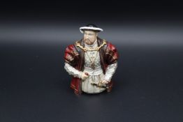 A CROWN DERBY SNUFFER, HENRY VIII. 4.5ins high.