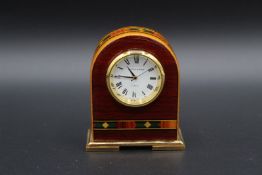 A MAPPIN & WEBB CLOCK in a Mappin & Webb box. 2.5ins high.