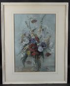 SYLVIA H PELLS 'Wild Flowers' watercolour, signed, Royal Academy Exhibition label 1966, inscribed