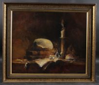 JEAN-PIERRE VANOT (b.1939) Memento mori still life oil on canvas, signed, 36.5 x 44cm