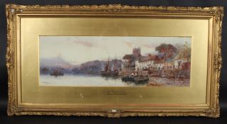 WALTER STUART LLOYD (1845-1959) 'On The Dart' watercolour, signed and titled on the mount 20 x 60cm