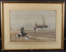 DUDLEY HARDY (1867-1922) Fisherfolk sorting the catch, watercolour, signed and dated 1901, 36 x 52.