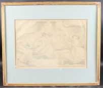 LUDWIG VON HOFMANN (1861-1945) Couples dancing, lithographic print, Leicester Galleries label verso,