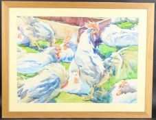 ANNA CHEREDNICHENKO (1917-2003) Chickens in a yard, watercolour, signed in pencil and dated '59 47 x