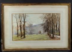 EVANGELINE JEX-BLAKE (19TH / 20TH CENTURY) View of a church with graveyard and trees, watercolour,