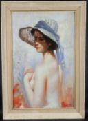 REEZA SAMIMI (1919 - 1991) portrait of a woman, oil on board, signed 73 x 47cm