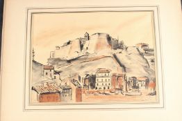 FRANCOIS NASSIM ? Views in Corsica ink and wash, set of four signed, inscribed and variously dated