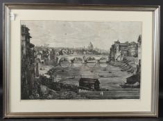 ROSSINI Veduta dell Antico Ponte Janiculense ristaurato da Sist IV. Roma 1823. engraving Image 34
