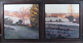 ANNA SIMMONS River landscapes, pair of oils on canvas, both signed and dated 2007 on the reverse, 50