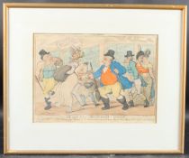 THOMAS ROWLANDSON 'An Olde Ewe Drest Lamb Fashion' 19th century coloured caricature 24 x 34cm